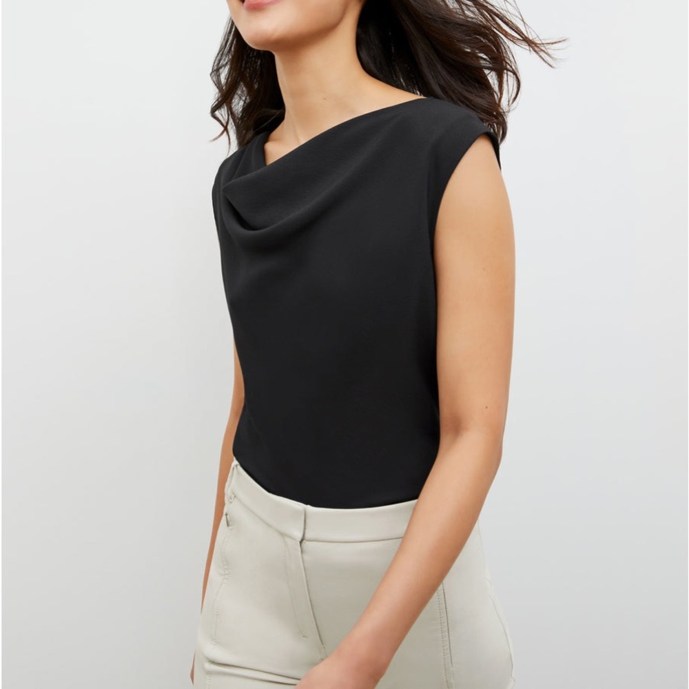 MM Lafleur The Nora Top - Flowy Black Eco Soft Wave Plus Size +2